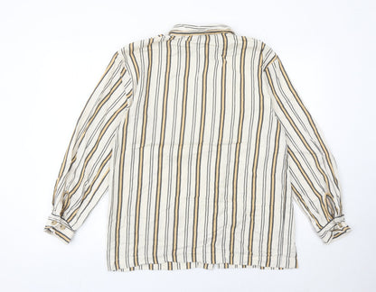 Topshop Women’s Multicoloured Striped Button-Up Shirt Size 8 Long Sleeve
