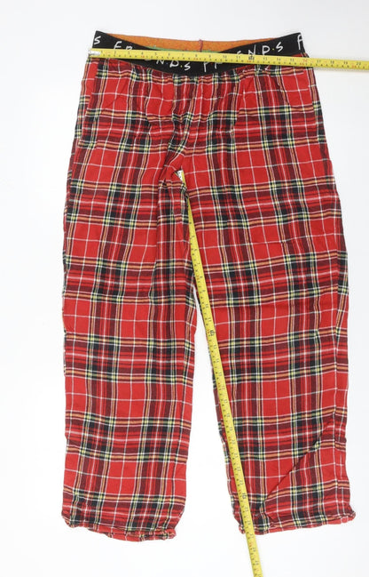 FRIENDS Womens Red Plaid Flannel Pyjama Pants Size 12-14
