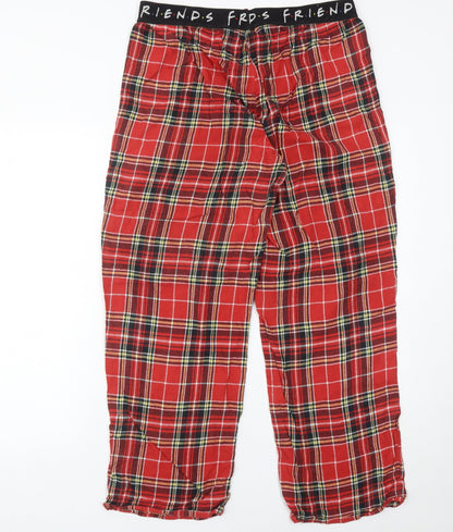 FRIENDS Womens Red Plaid Flannel Pyjama Pants Size 12-14