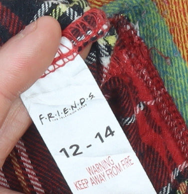 FRIENDS Womens Red Plaid Flannel Pyjama Pants Size 12-14