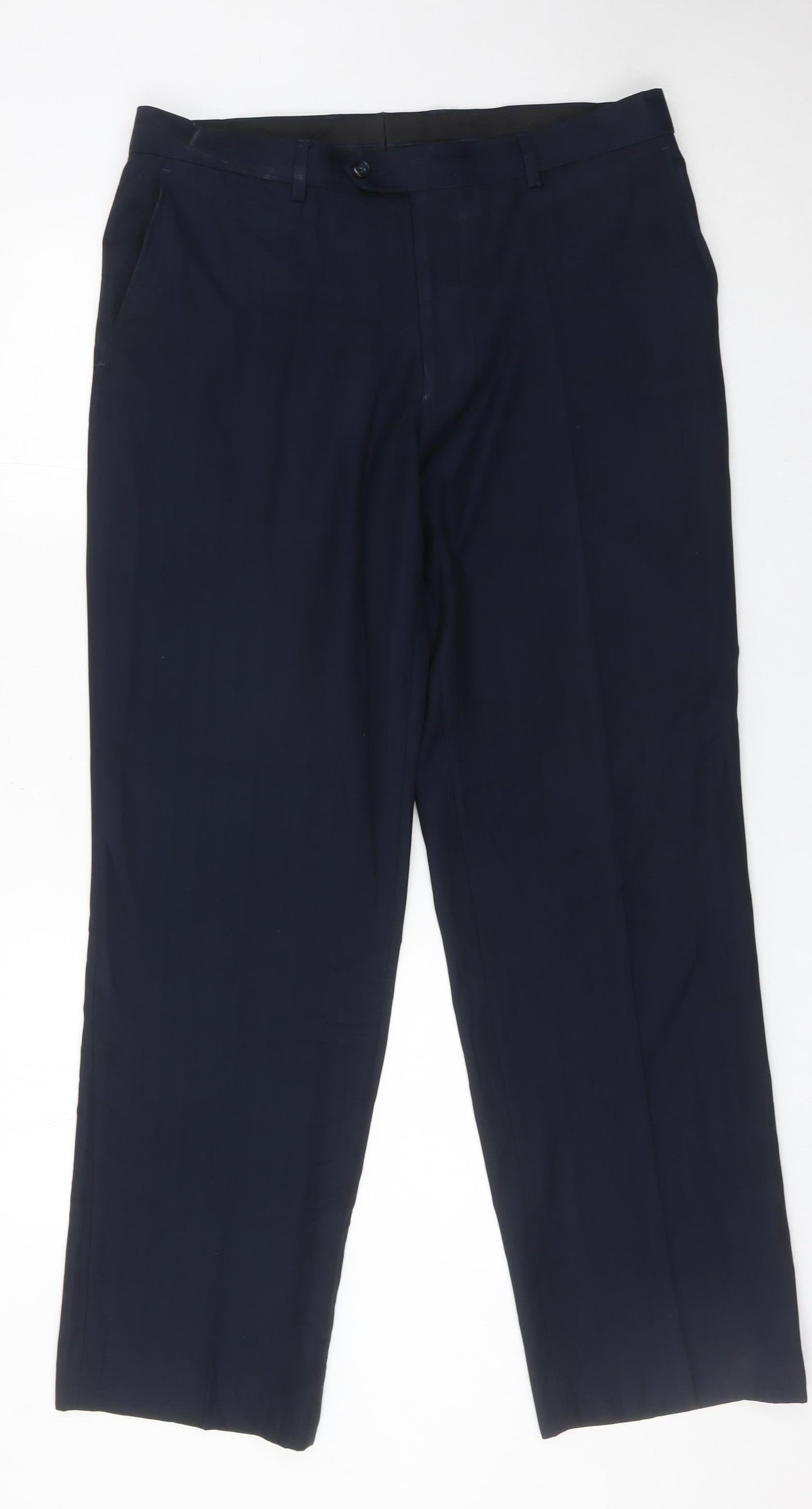 Greenwoods Essentials Men’s Blue Dress Pants Trousers 35W 35L Regular Fit