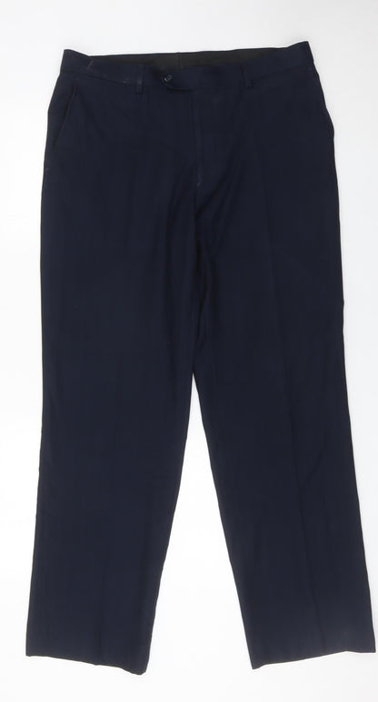 Greenwoods Essentials Men’s Blue Dress Pants Trousers 35W 35L Regular Fit