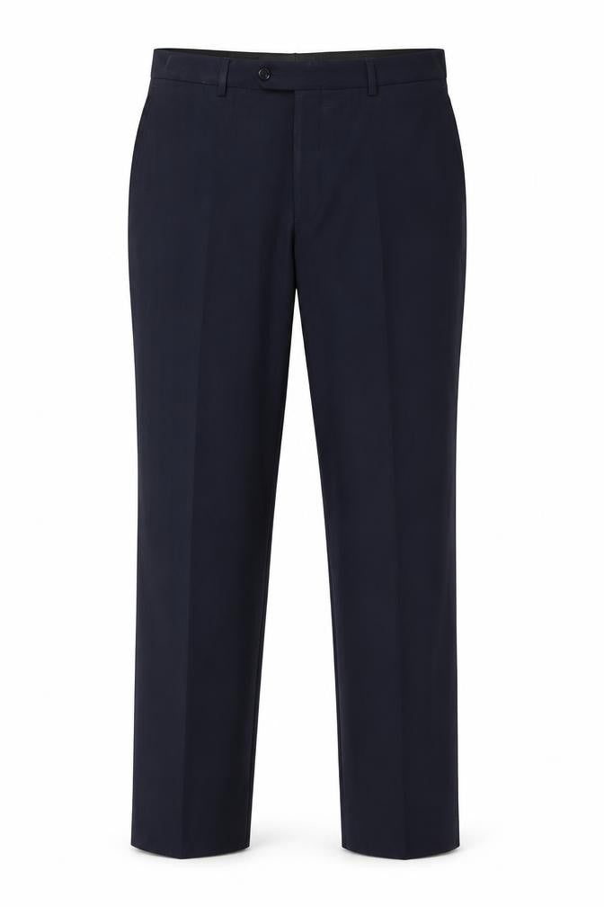 Mens UK Size L Greenwoods Essentials Regular Fit Dress Pants Blue Trousers