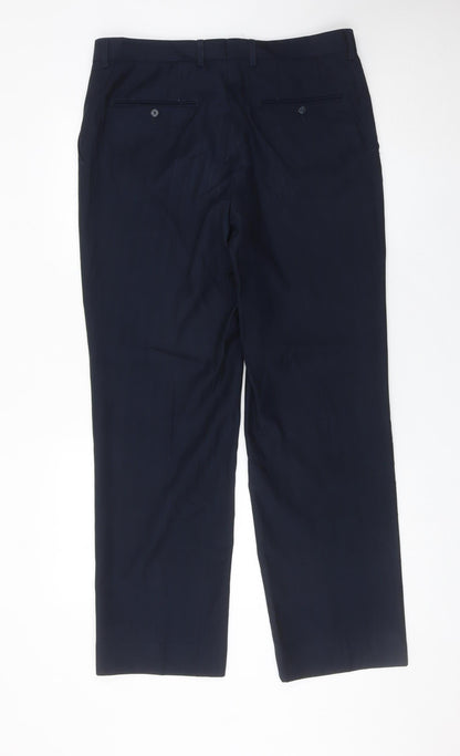 Greenwoods Essentials Men’s Blue Dress Pants Trousers 35W 35L Regular Fit