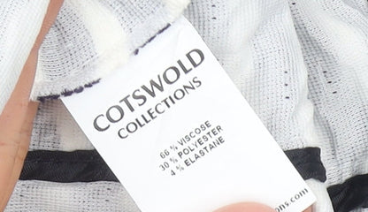 Cotswold Collections Women Blue White Striped Blazer Size 16