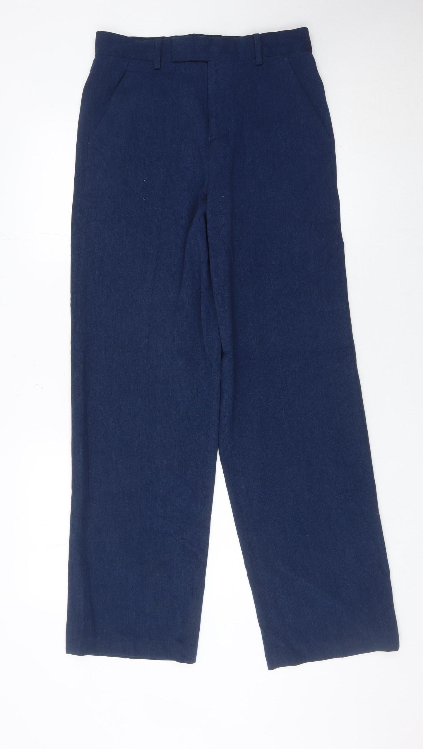 ASOS Men’s Blue Regular Fit Trousers Size 28W 32L Straight Leg