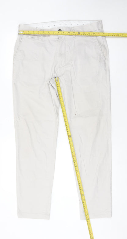 Marks and Spencer Men’s Beige Chino Trousers 34W 31L Cotton Blend