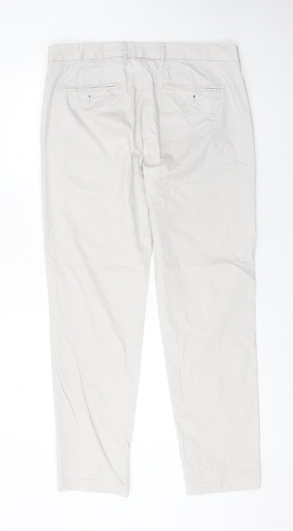 Marks and Spencer Men’s Beige Chino Trousers 34W 31L Cotton Blend
