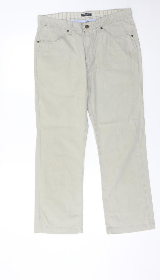 Boston Crew Men's Beige Chino Trousers 30W 31L Straight Fit