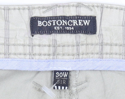Boston Crew Men's Beige Chino Trousers 30W 31L Straight Fit