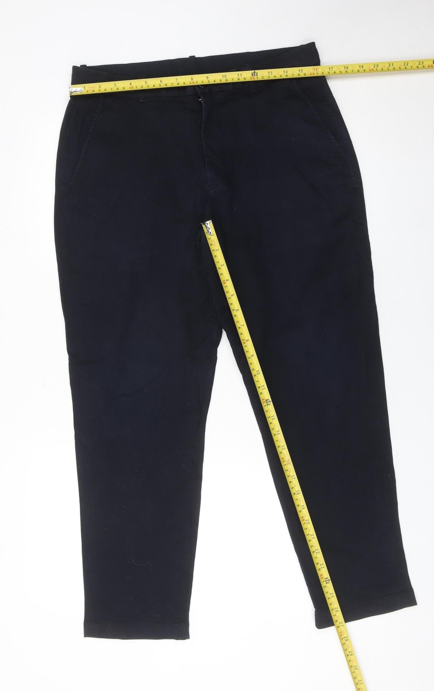 Mens UK Size M Uniqlo Slim Fit Chino Black Trousers
