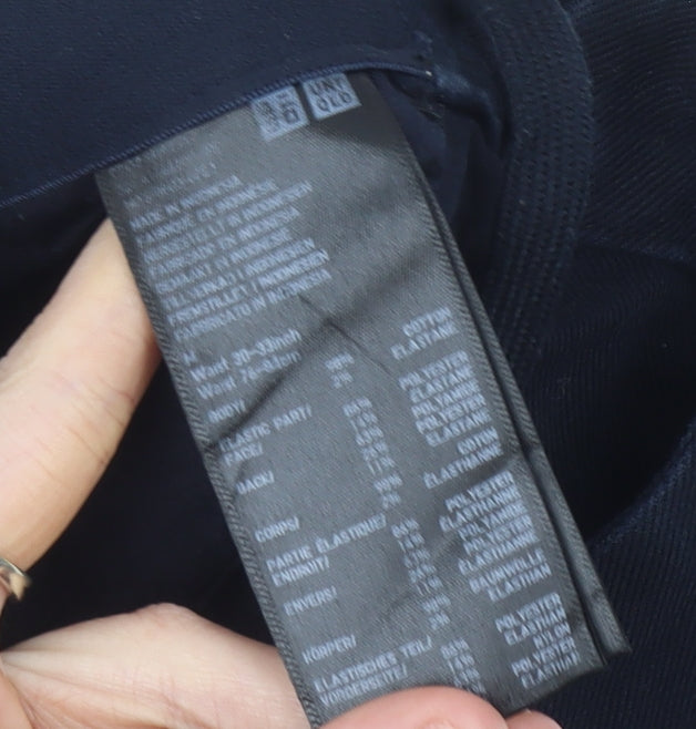 Mens UK Size M Uniqlo Slim Fit Chino Black Trousers