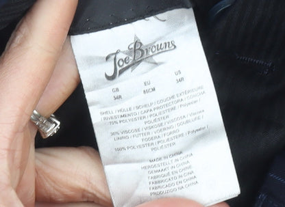 Joe Browns Men's Blue Check Dress Pants 34R Straight Leg Formal Trousers