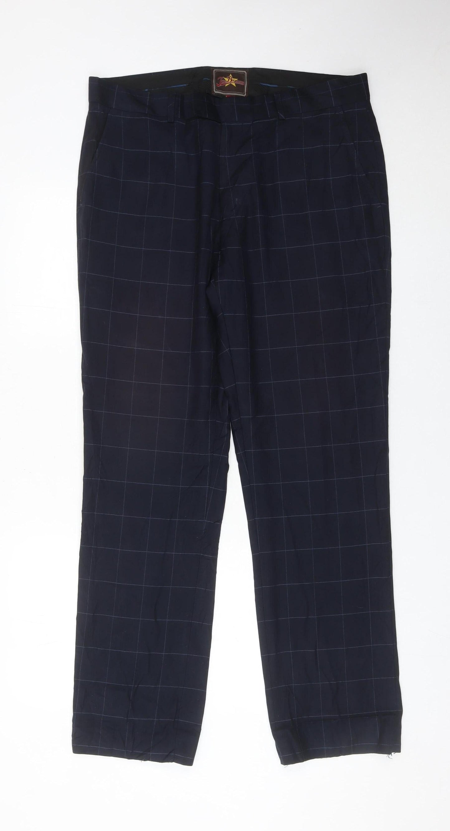 Joe Browns Men’s Blue Checked Dress Pants 34R Straight Leg