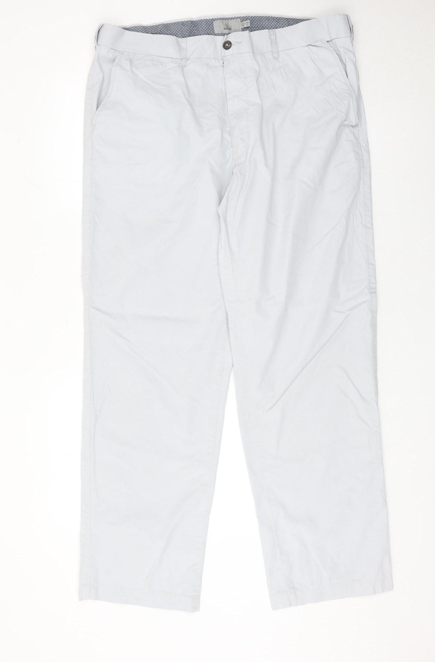 Marks and Spencer Mens Grey Chino Trousers 38W 31L Regular Fit