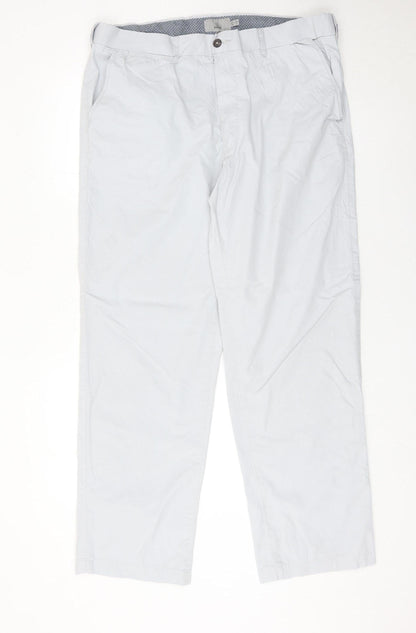 Marks and Spencer Mens Grey Chino Trousers 38W 31L Regular Fit