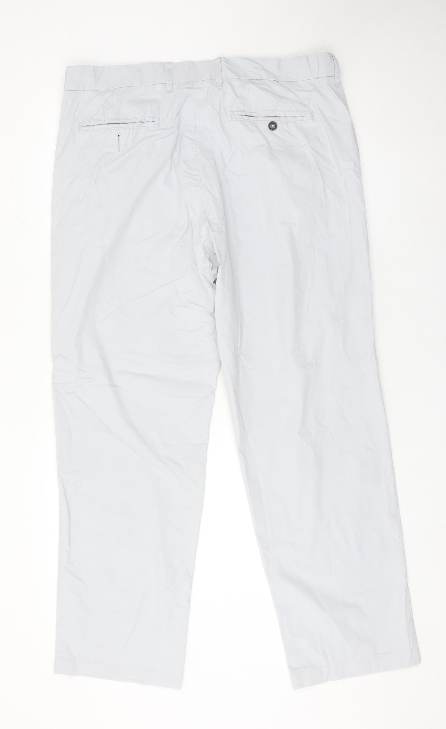 Marks and Spencer Mens Grey Chino Trousers 38W 31L Regular Fit