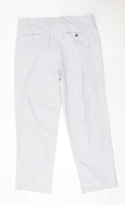Marks and Spencer Mens Grey Chino Trousers 38W 31L Regular Fit