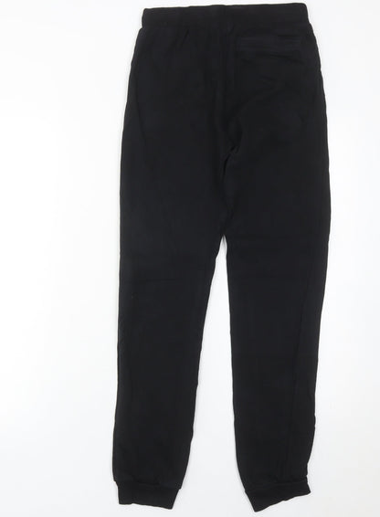 Guess Boys Black Jogger Trousers Age 12 Years Logo Side Stripe