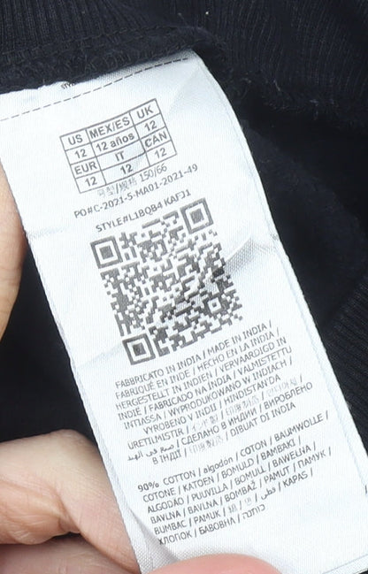 Guess Boys Black Jogger Trousers Age 12 Years Logo Side Stripe