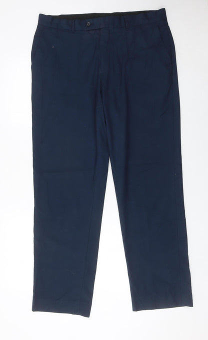 Tailor & Cutter Men’s Blue Regular Fit 36W 31L Dress Trousers