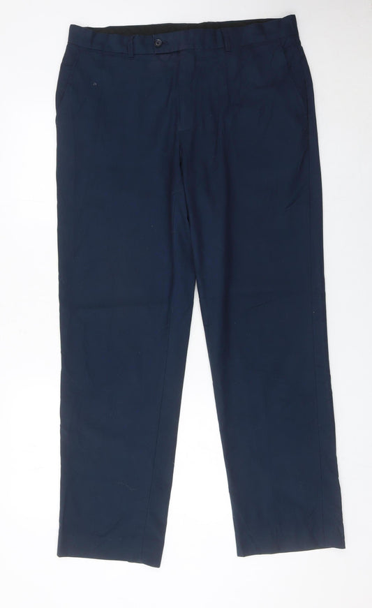 Tailor & Cutter Men’s Blue Regular Fit 36W 31L Dress Trousers