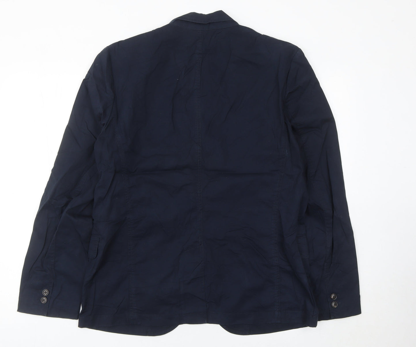 Gap Women Blue Cotton Single-Breasted Suit Jacket M