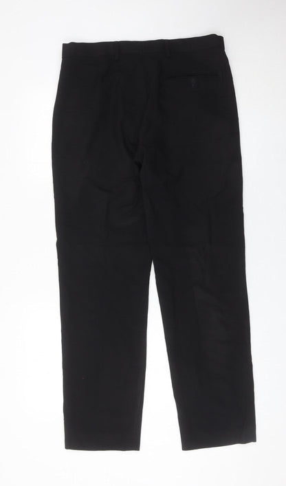 Marks and Spencer Men’s Black 32W 31L Regular Fit Dress Trousers