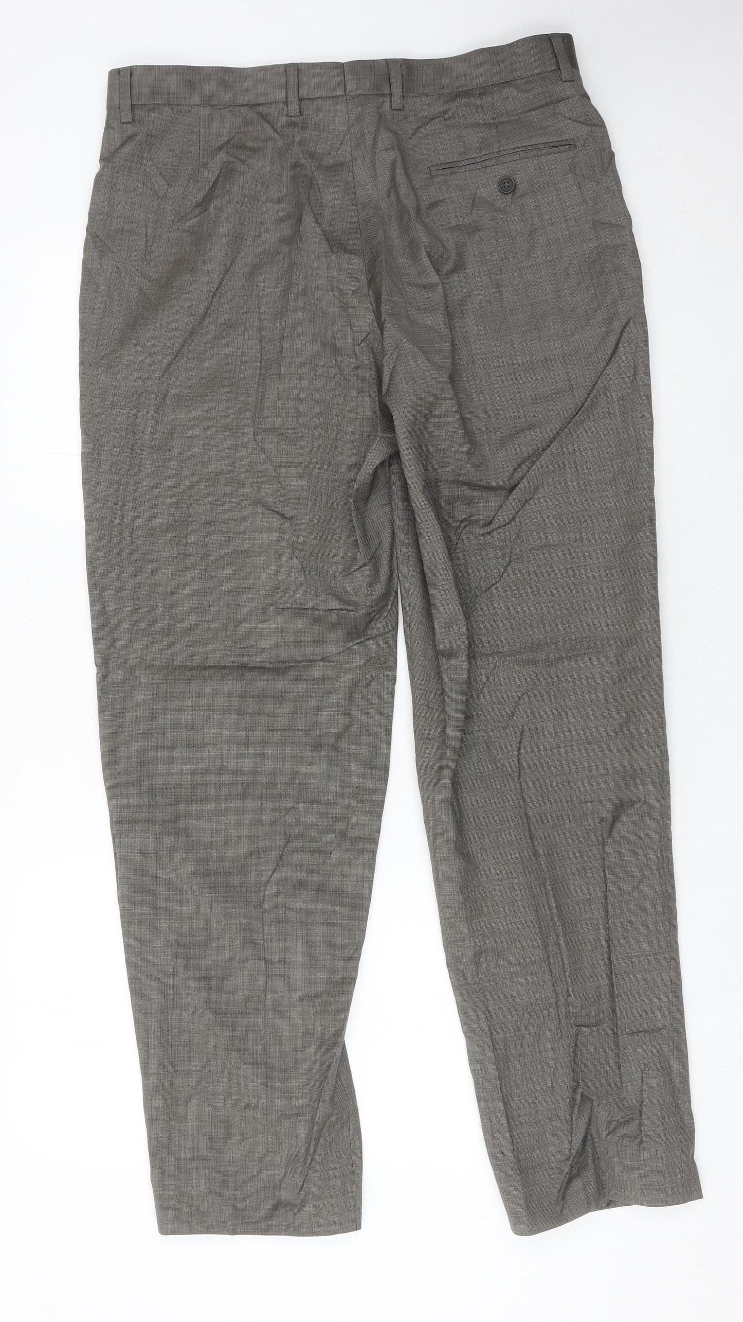 Marks and Spencer Men's Grey Wool Dress Pants Trousers 34W 31L