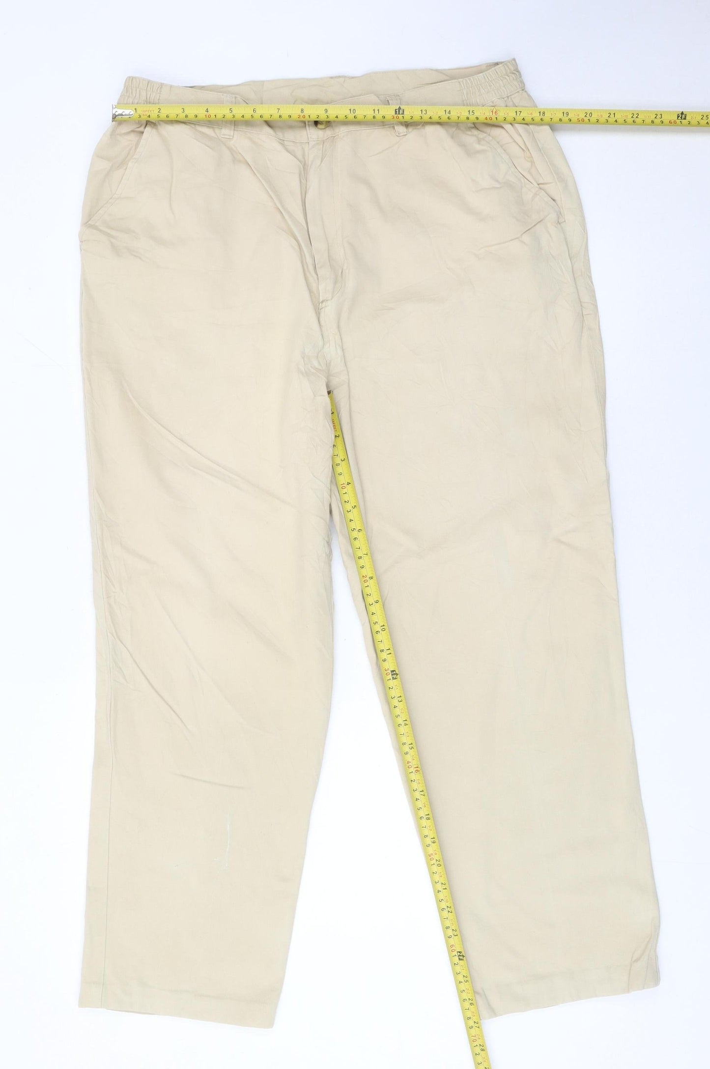 Chums Men's Beige Chino Trousers 36W 29L Cotton Straight Leg