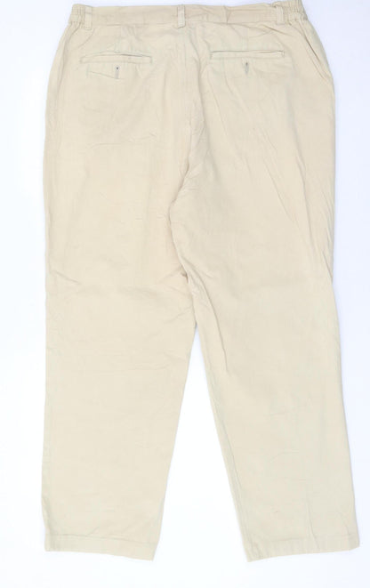 Chums Men's Beige Chino Trousers 36W 29L Cotton Straight Leg