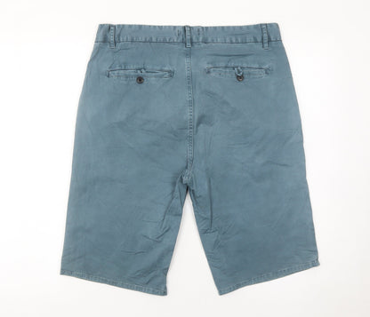 River Island Men’s Blue Chino Shorts Size 34 Regular Fit Summer Casual
