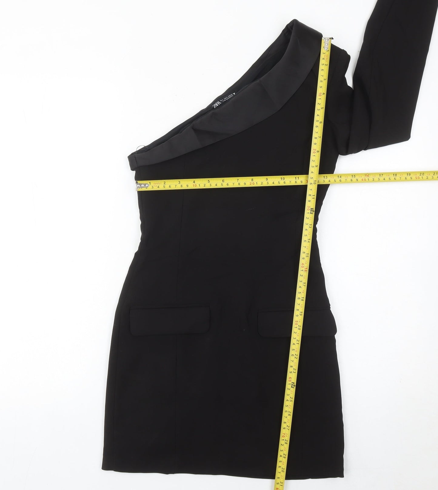 Zara Women’s Black One Shoulder Bodycon Dress Size 8 Party Cocktail