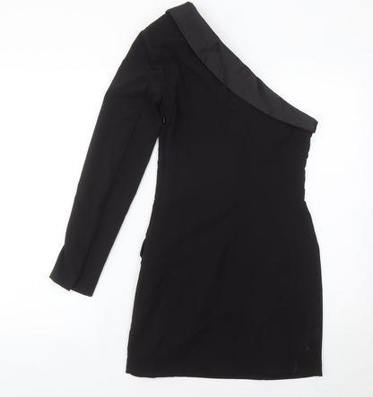 Zara Women’s Black One Shoulder Bodycon Dress Size 8 Party Cocktail