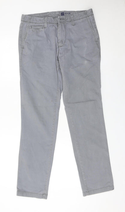 GAP Men’s Grey Slim Chino Trousers 30W x 32L Cotton Casual