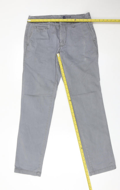 GAP Men’s Grey Slim Chino Trousers 30W x 32L Cotton Casual