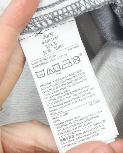 GAP Men’s Grey Slim Chino Trousers 30W x 32L Cotton Casual