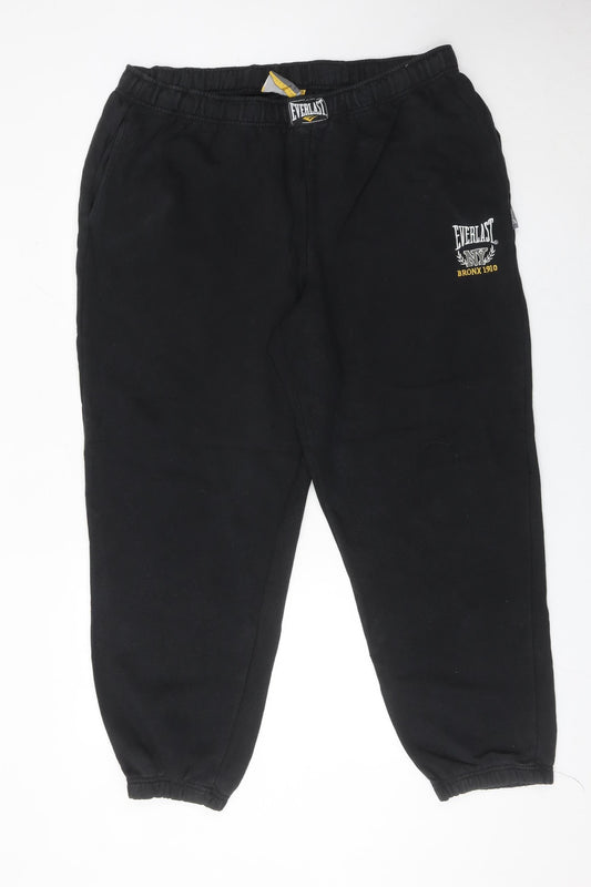 Everlast Men’s Black 2XL Sweatpants Joggers Elastic Waist