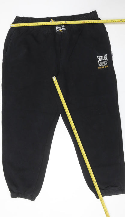 Everlast Men’s Black 2XL Sweatpants Joggers Elastic Waist