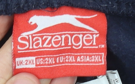 Slazenger Mens Blue 2XL Sweatpants Joggers Elastic Waist