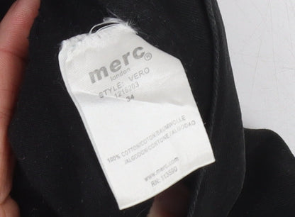 Merc London Men’s Black Chino Trousers Size 34 Straight Leg Cotton