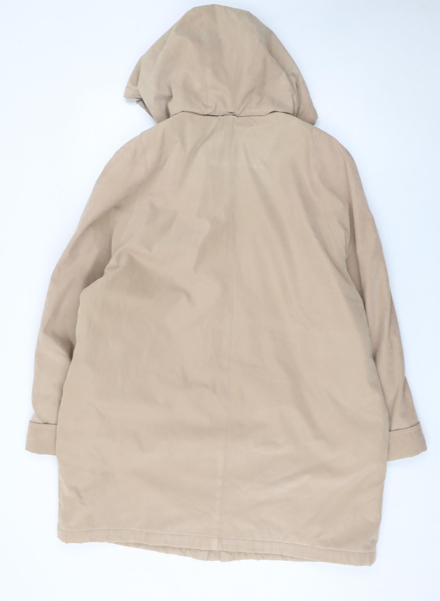 Eleganzé Women’s Beige Hooded Parka Coat Size 18