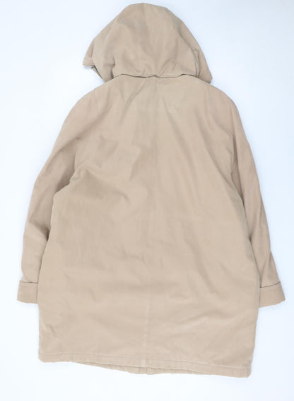 Eleganzé Women’s Beige Hooded Parka Coat Size 18
