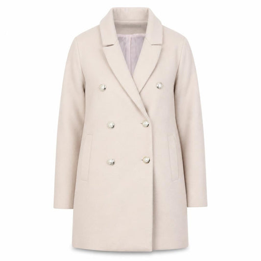 Uplander Women’s Beige Coat Size 12 Mid-Length Double Breasted