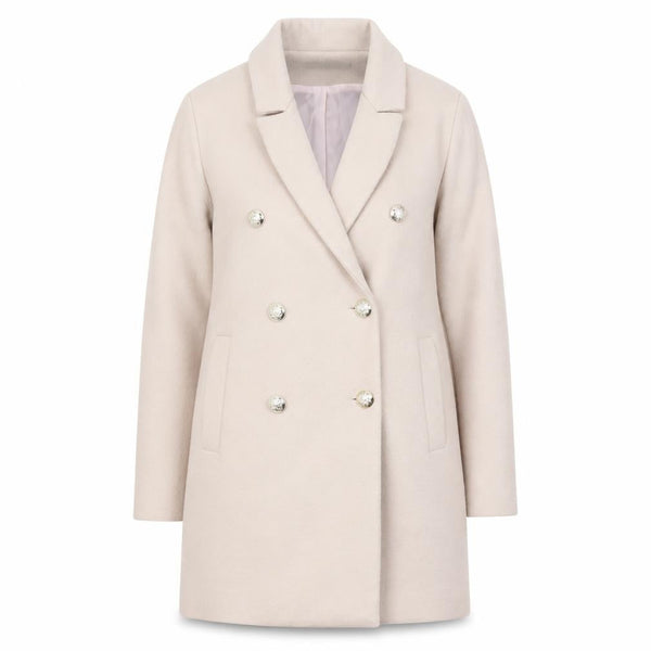 Uplander Women’s Beige Coat Size 12 Mid-Length Double Breasted