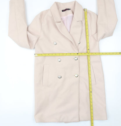 Uplander Women’s Beige Coat Size 12 Mid-Length Double Breasted