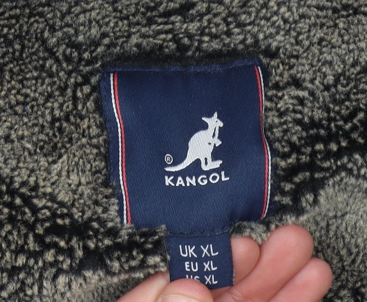 Kangol Men’s Grey XL Full Zip Knit Jumper High Neck Winter