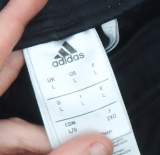 Adidas Men’s Black Jogger Trousers L Wrestling Logo Sportswear