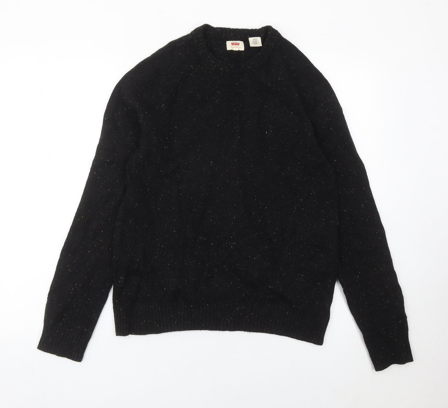 Levi's Mens Black Wool Crew Neck Pullover Jumper Size M