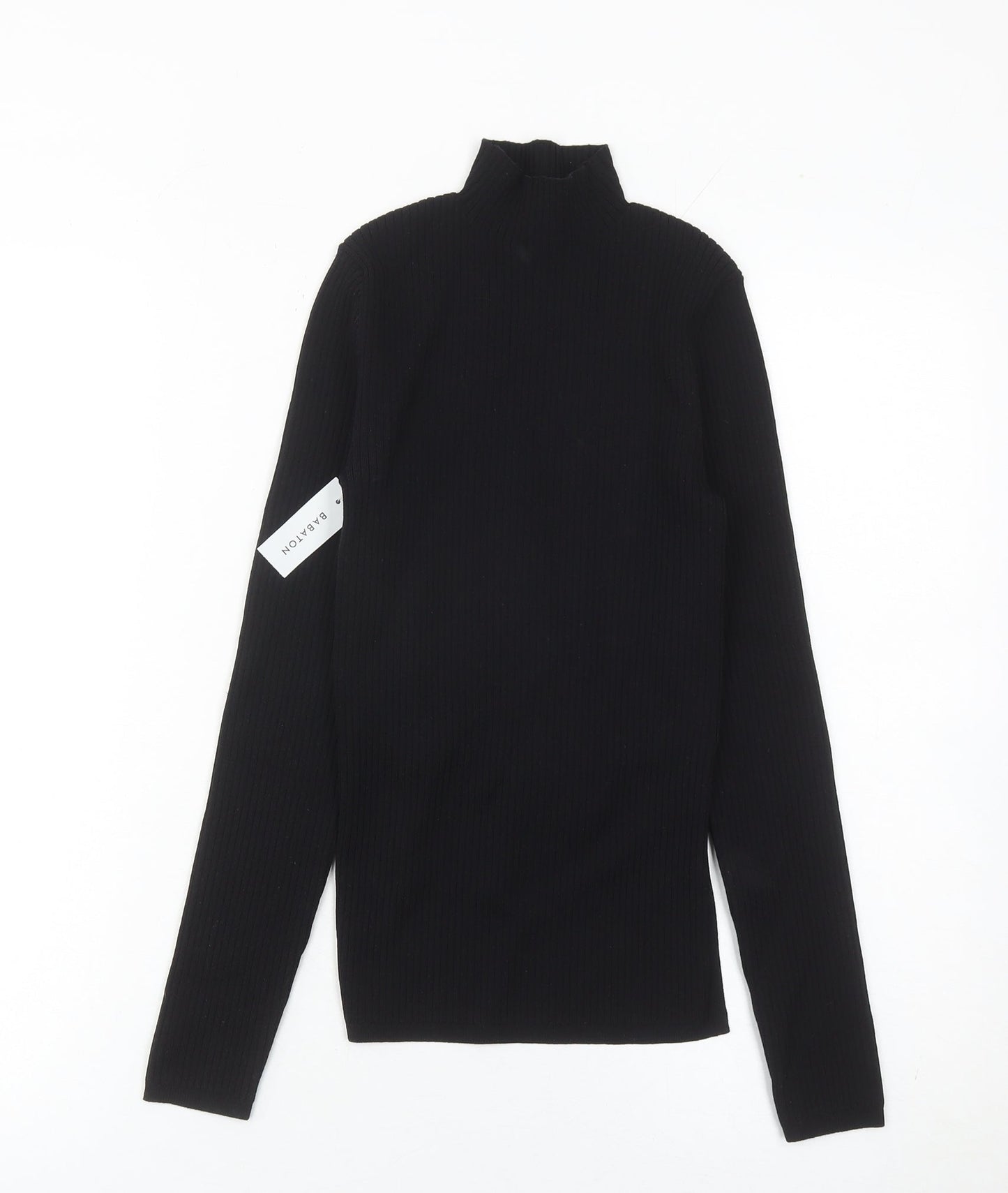 Babaton Women’s Black XS Mock Neck Slim Fit Pullover Jumper